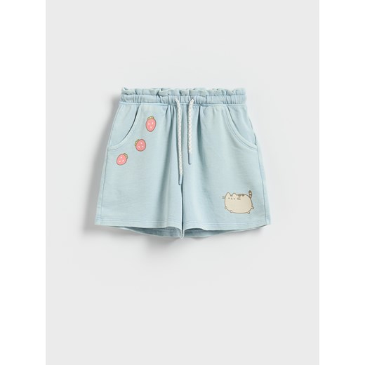 Reserved - Szorty Pusheen - jasnoniebieski ze sklepu Reserved w kategorii Spodenki dziewczęce - zdjęcie 184240886