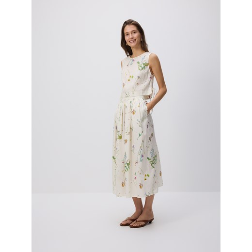 Reserved - Bawełniana spódnica w kwiaty - wielobarwny Reserved XL Reserved