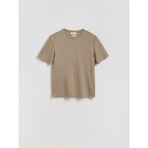 Reserved - T-shirt regular z modalem - beżowy ze sklepu Reserved w kategorii T-shirty męskie - zdjęcie 184241136