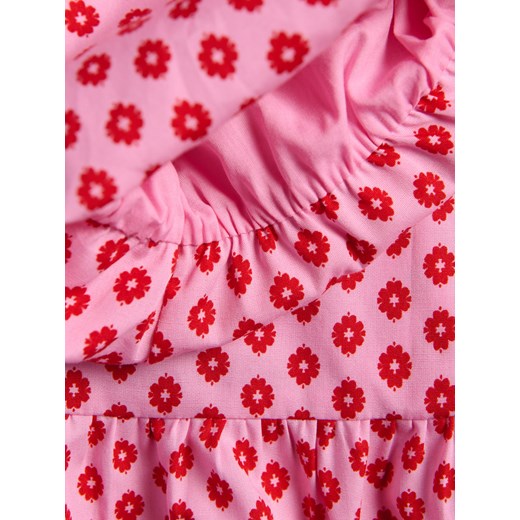 Reserved - Wiązana bluzka z baskinką - różowy Reserved S Reserved