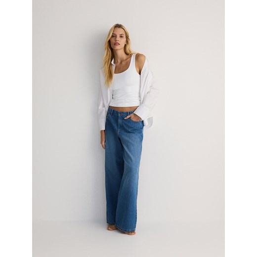Reserved - Jeansy wide leg baggy - niebieski ze sklepu Reserved w kategorii Jeansy damskie - zdjęcie 184241745