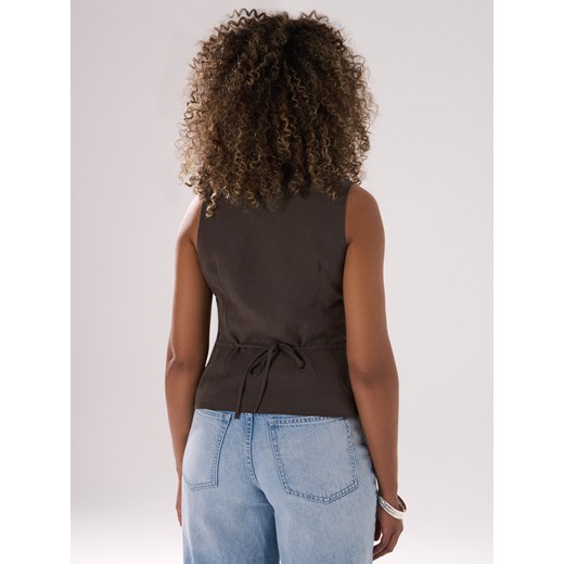 Sinsay - Kamizelka garniturowa - brązowy Sinsay M Sinsay