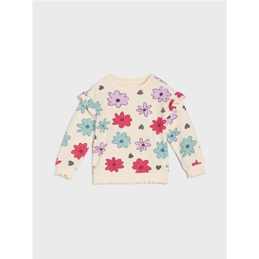 Sinsay - Luźna bluza z ozdobnymi falbanami - kremowy ze sklepu Sinsay w kategorii Bluzy i swetry - zdjęcie 184246295