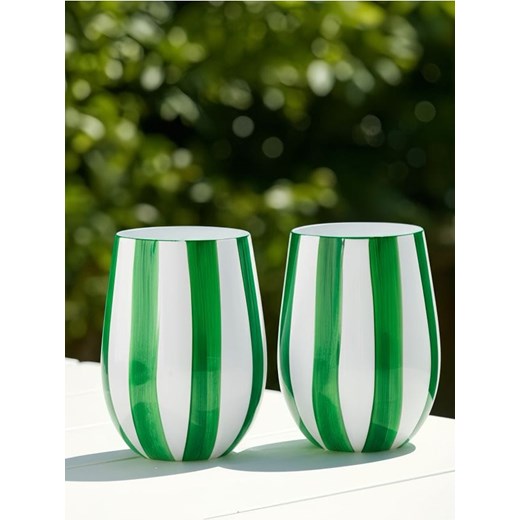 Sinsay - Szklanki w paski 2 pack - zielony ze sklepu Sinsay w kategorii Szklanki - zdjęcie 184246519