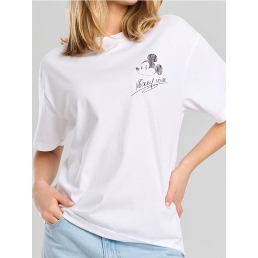 Sinsay - Koszulka z nadrukiem Mickey Mouse - biały ze sklepu Sinsay w kategorii Bluzki damskie - zdjęcie 184246638