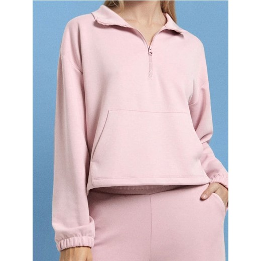 Sinsay - Miękka bluza z domieszką wiskozy - różowy ze sklepu Sinsay w kategorii Bluzy damskie - zdjęcie 184246866