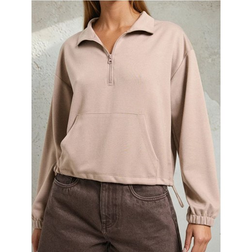 Sinsay - Miękka bluza z domieszką wiskozy - brązowy ze sklepu Sinsay w kategorii Bluzy damskie - zdjęcie 184246867