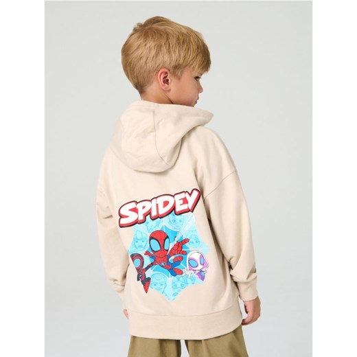 Sinsay - Bluza z kapturem z nadrukiem na plecach Spidey & His Amazing Friends - beżowy ze sklepu Sinsay w kategorii Bluzy chłopięce - zdjęcie 184246976