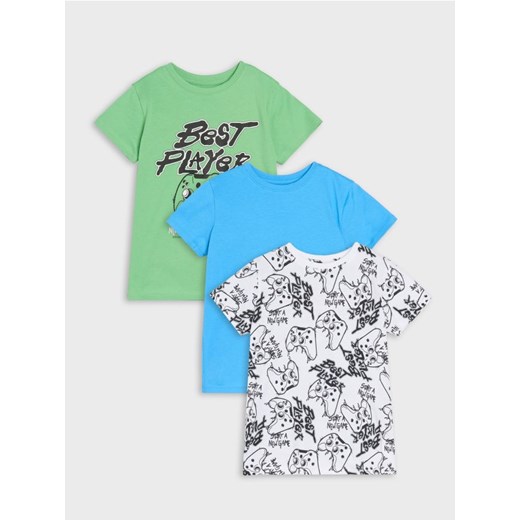 Sinsay - Koszulki z motywem gamingowym 3 pack - zielony ze sklepu Sinsay w kategorii T-shirty chłopięce - zdjęcie 184246988