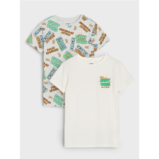 Sinsay - Koszulki z motywem graffiti 2 pack - szary ze sklepu Sinsay w kategorii T-shirty chłopięce - zdjęcie 184247085