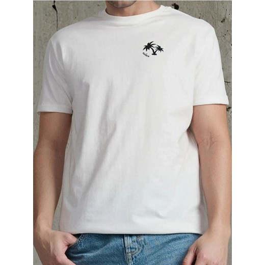 Sinsay - Koszulka - kremowy ze sklepu Sinsay w kategorii T-shirty męskie - zdjęcie 184247126