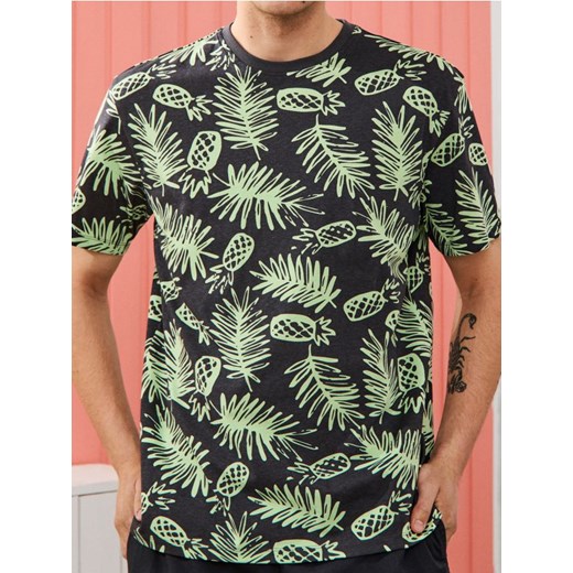 Sinsay - Koszulka z motywem allover - szary ze sklepu Sinsay w kategorii T-shirty męskie - zdjęcie 184247185