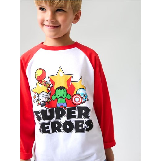 Sinsay - Koszulka z długimi rękawami Marvel Kawaii Art Collection - czerwony ze sklepu Sinsay w kategorii T-shirty chłopięce - zdjęcie 184247186