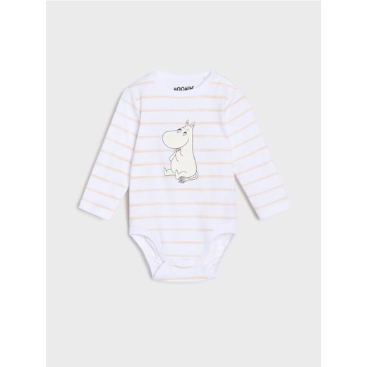Sinsay - Body w paski The Moomins - biały - id: WJ065-00X - marki Sinsay - 184247197 Sinsay - Body w paski The Moomins - biały ze sklepu Sinsay w kategorii Body niemowlęce - zdjęcie 184247197