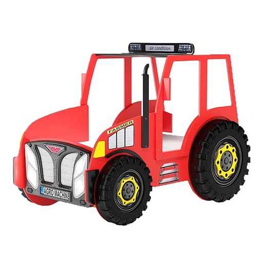 Czerwone łóżko dziecięce traktor - Vivus 90x180 cm ze sklepu Edinos.pl w kategorii Łóżka i materace - zdjęcie 184247257