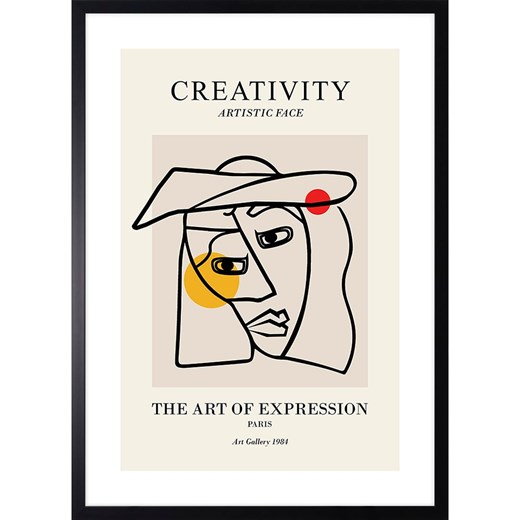 Ars Longa Druk artystyczny &quot;Abstract theateral face&quot; w ramce - 70 x 50 cm ze sklepu Limango Polska w kategorii Obrazy - zdjęcie 184247669