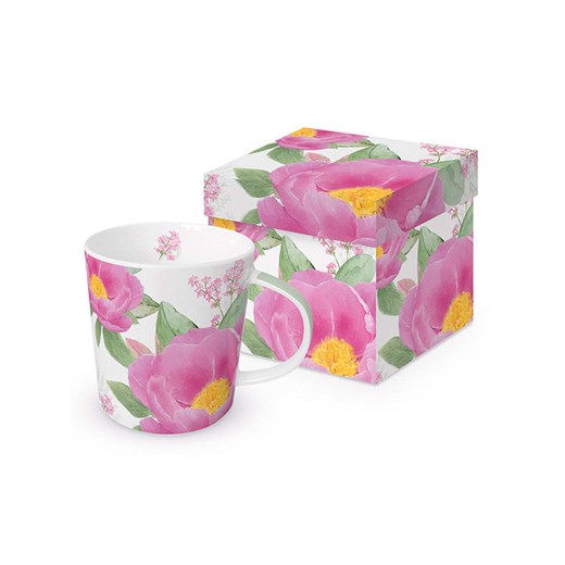 ppd Kubek jumbo &quot;Rose Fantasy&quot; w kolorze jasnoróżowo-zielonym - 400 ml ze sklepu Limango Polska w kategorii Dzbanki i zaparzacze - zdjęcie 184247768