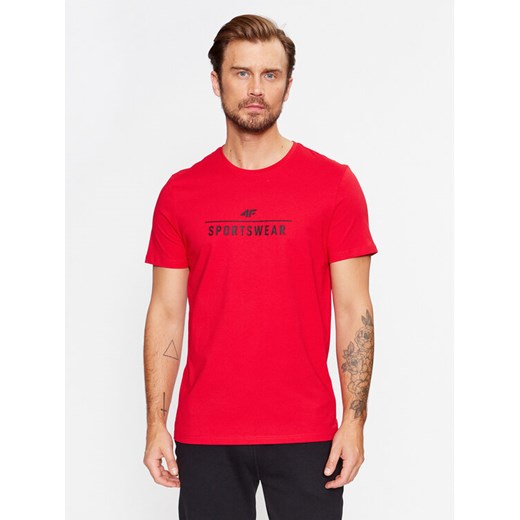 4F T-Shirt 4FAW23TTSHM0878 Czerwony Regular Fit ze sklepu MODIVO w kategorii T-shirty męskie - zdjęcie 184248358