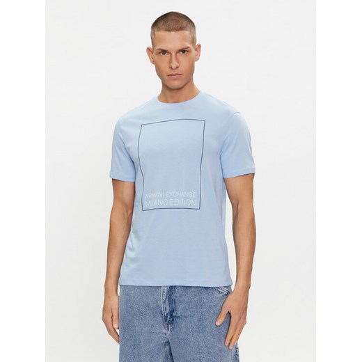 Armani Exchange T-Shirt 3DZTHB ZJ8EZ 15DF Błękitny Regular Fit ze sklepu MODIVO w kategorii T-shirty męskie - zdjęcie 184248395