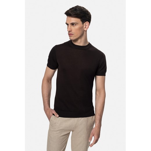 T SHIRT WILLOW BRĄZOWY Z BAWEŁNY ze sklepu Recman w kategorii T-shirty męskie - zdjęcie 184249979