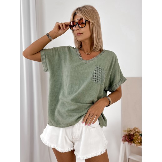 bluzka yorkina khaki one size ze sklepu UBRA w kategorii Bluzki damskie - zdjęcie 184251437