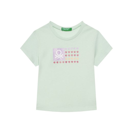 United Colors Of Benetton T-Shirt 3I1XG10HU Zielony Regular Fit ze sklepu MODIVO w kategorii Bluzki dziewczęce - zdjęcie 184253237