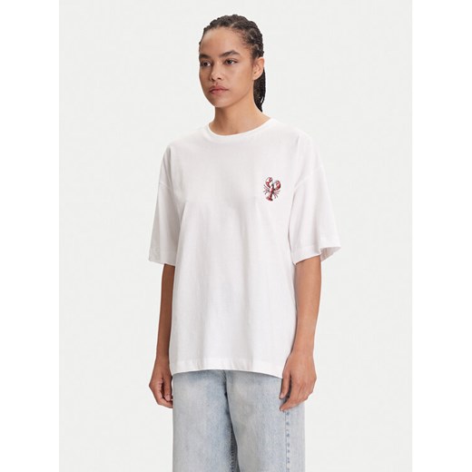 Pieces T-Shirt Tobster 17160811 Biały Oversize ze sklepu MODIVO w kategorii Bluzki damskie - zdjęcie 184253335