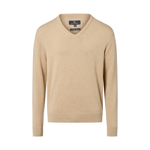 Nils Sundström Męski sweter Mężczyźni Bawełna beżowy marmurkowy - id: 770078-0001-09995 - marki Nils Sundström - 184253965 Nils Sundström Męski sweter Mężczyźni Bawełna beżowy marmurkowy ze sklepu vangraaf w kategorii Swetry męskie - zdjęcie 184253965