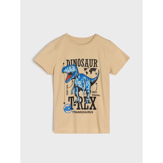 Sinsay - Koszulka z motywem dinozaura - beżowy Sinsay 110 (4-5 l) Sinsay