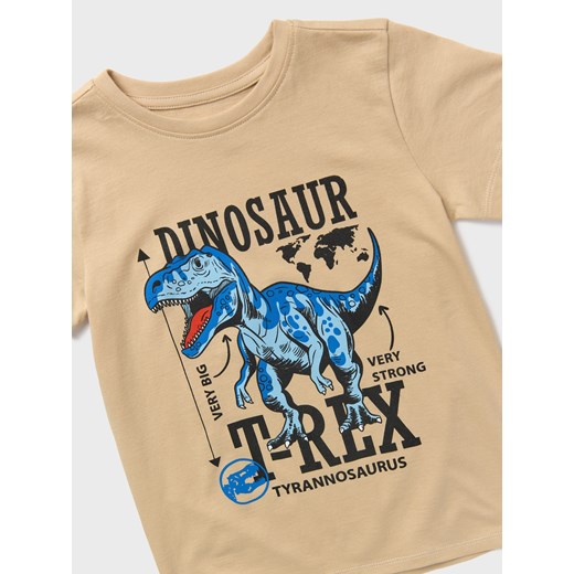 Sinsay - Koszulka z motywem dinozaura - beżowy Sinsay 128 (7-8 l) Sinsay