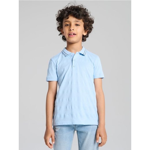 Sinsay - Koszulka polo z ozdobnym kołnierzykiem - błękitny ze sklepu Sinsay w kategorii T-shirty chłopięce - zdjęcie 184255246