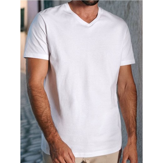 Sinsay - Koszulka z dekoltem w serek w stylu basic - biały ze sklepu Sinsay w kategorii T-shirty męskie - zdjęcie 184255269