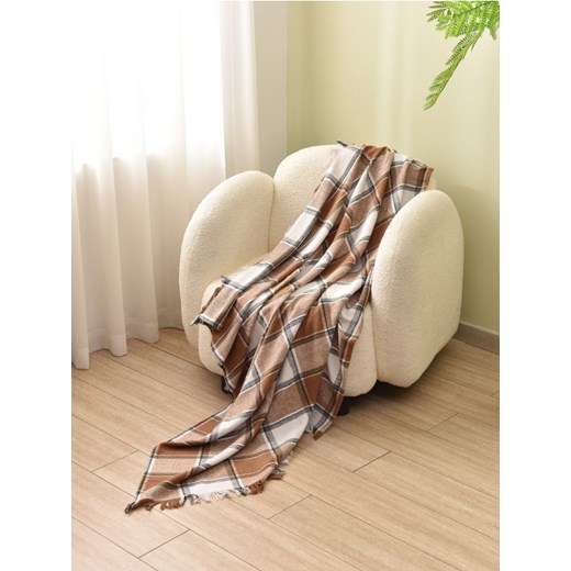 Sinsay - Koc w kratkę - beżowy ze sklepu Sinsay w kategorii Koce i pledy - zdjęcie 184255287
