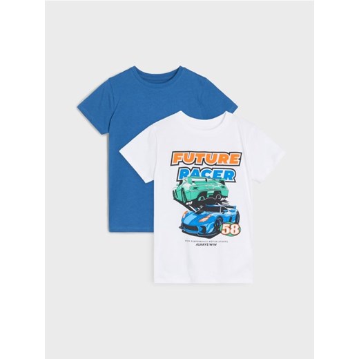 Sinsay - Koszulki z nadrukiem 2 pack - biały ze sklepu Sinsay w kategorii T-shirty chłopięce - zdjęcie 184255307