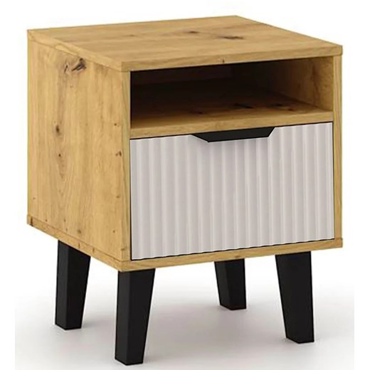 Nocna szafka na nóżkach dąb artisan + kaszmir S9-D56 ze sklepu Edinos.pl w kategorii Stoliki i szafki nocne - zdjęcie 184256227