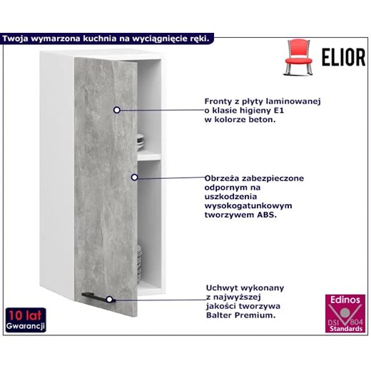 Wąska górna szafka kuchenna beton 30 cm B4-P24 Elior One Size Edinos.pl