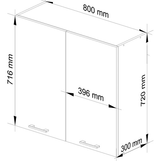 Biała górna szafka kuchenna z półkami 80 cm D5-E80 Elior One Size Edinos.pl