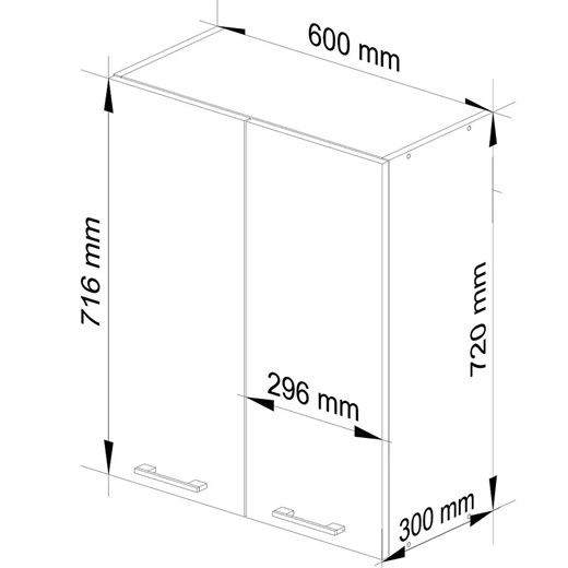 Dwudrzwiowa szafka kuchenna z półkami w kolorze betonu 80 cm A9-H03 Elior One Size Edinos.pl