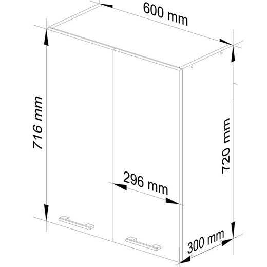 Biała górna szafka kuchenna 60 cm D5-K67 Elior One Size Edinos.pl