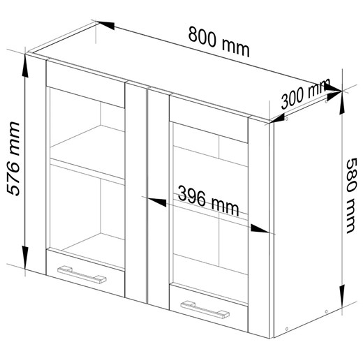 Szafka górna kuchenna z witryną beton B7-B84 Elior One Size Edinos.pl