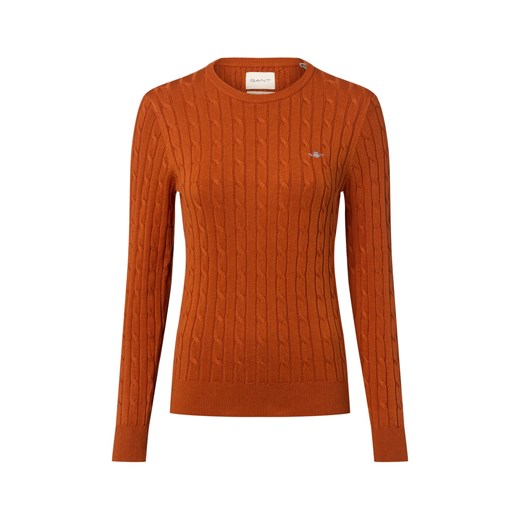 Gant Sweter damski Kobiety Bawełna koniakowy wypukły wzór tkaniny ze sklepu vangraaf w kategorii Swetry damskie - zdjęcie 184257726