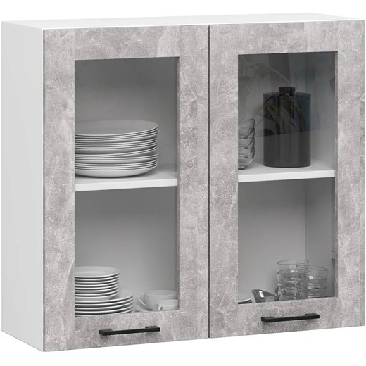 Górna szafka kuchenna z witryną beton R3-G86 Elior One Size Edinos.pl