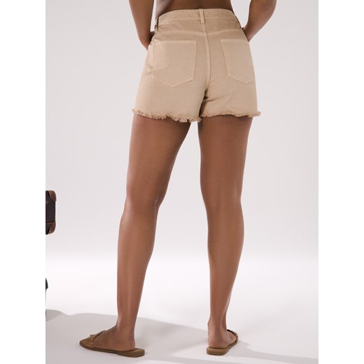 Sinsay - Szorty jeansowe high waist - kremowy Sinsay 42 Sinsay