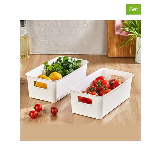 Violeta Home Pojemniki (2 szt.) w kolorze białym - 17 x 10,5 x 31 cm ze sklepu Limango Polska w kategorii Pojemniki kuchenne - zdjęcie 184259666