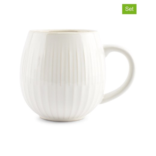 Salt and Pepper Kubki jumbo (4 szt.) &quot;Eclipse&quot; w kolorze biało-beżowym - 500 ml ze sklepu Limango Polska w kategorii Kubki - zdjęcie 184260115