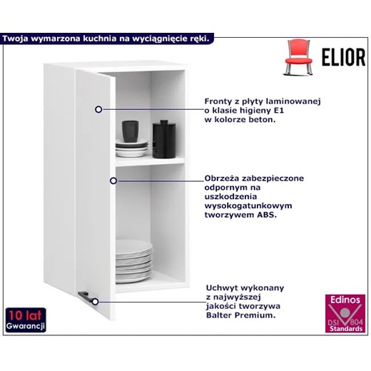 Biała minimalistyczna górna szafka kuchenna 40 cm M3-D03 Elior One Size Edinos.pl