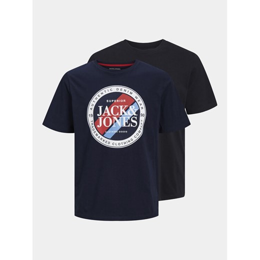 Jack&Jones Komplet 2 t-shirtów Loyd & Loof 12256960 Czarny Standard Fit L MODIVO