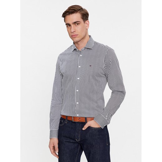 Tommy Hilfiger Koszula Cl Knitted Stripe Sf Shirt MW0MW34229 Granatowy Slim Fit ze sklepu MODIVO w kategorii Koszule męskie - zdjęcie 184261017