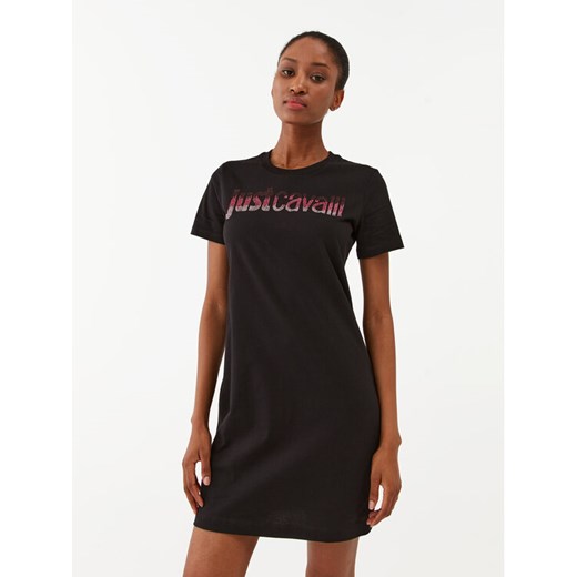 Just Cavalli Sukienka codzienna 75PAOE00 Czarny Regular Fit ze sklepu MODIVO w kategorii Sukienki - zdjęcie 184261045