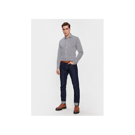 Tommy Hilfiger Koszula Cl Knitted Stripe Sf Shirt MW0MW34229 Granatowy Slim Fit Tommy Hilfiger 40 MODIVO